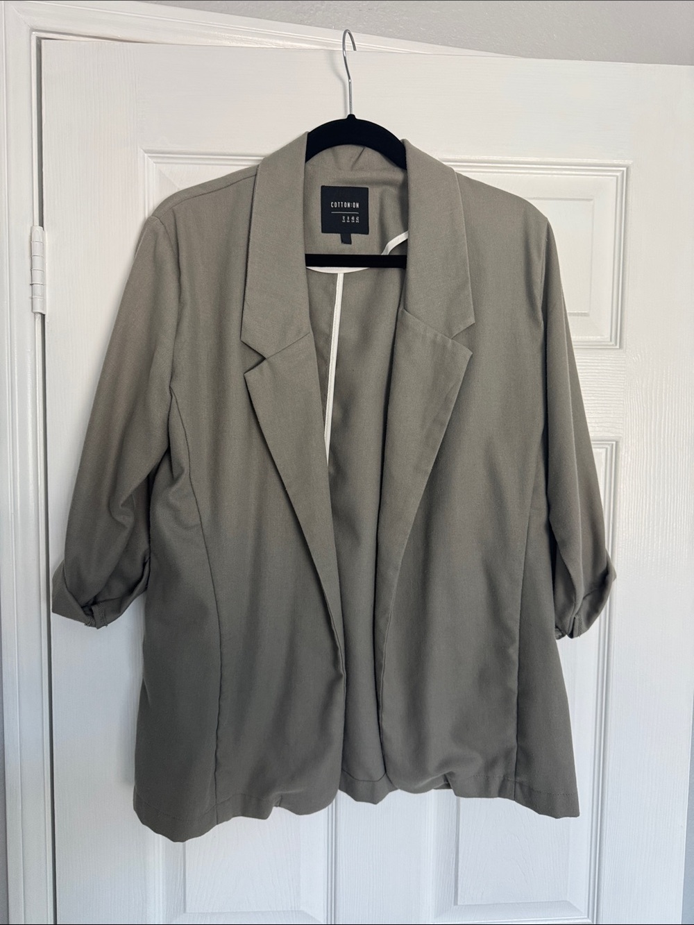 Cotton On Olive Green Draped Open-Front Blazer